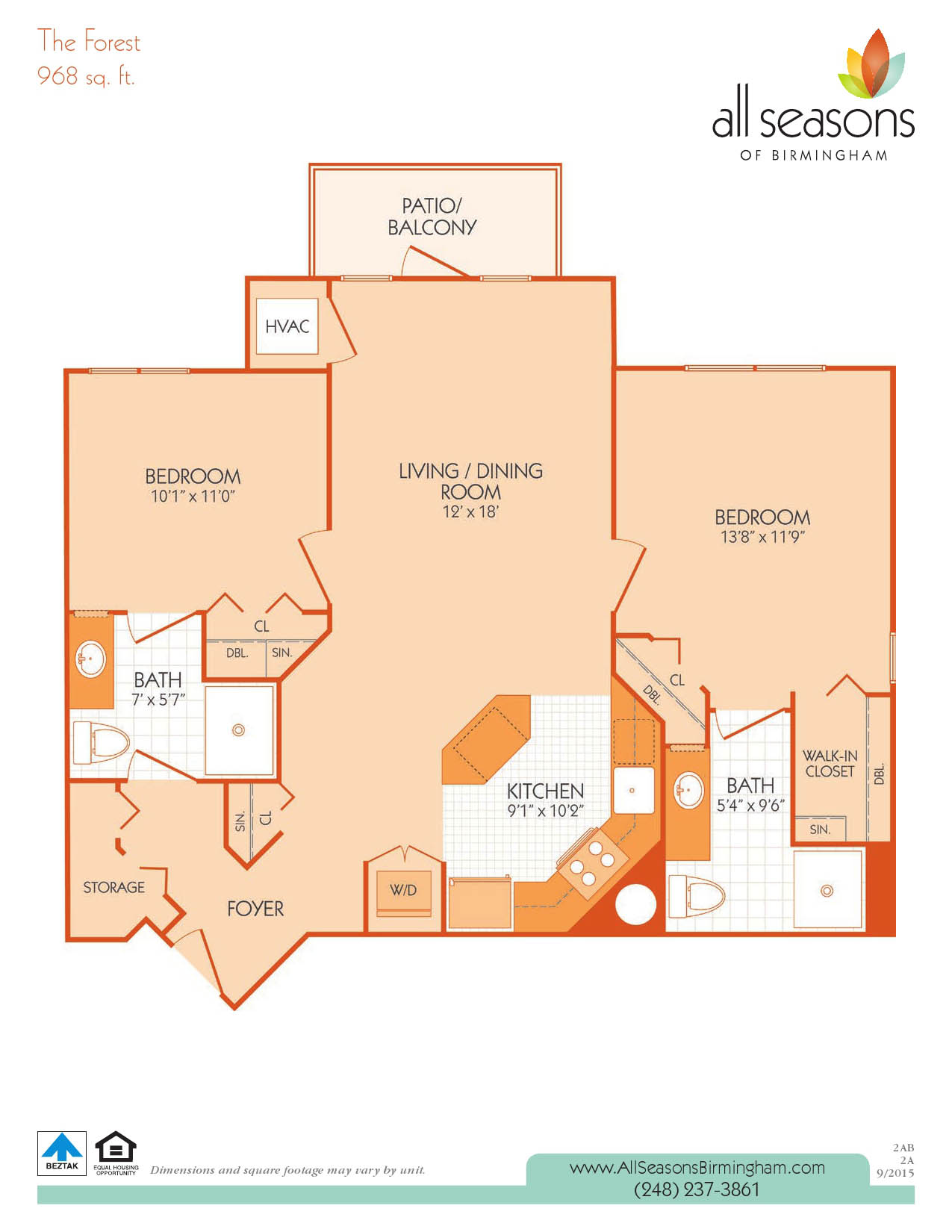 The Forest floor plan at All Seasons Birmingham
