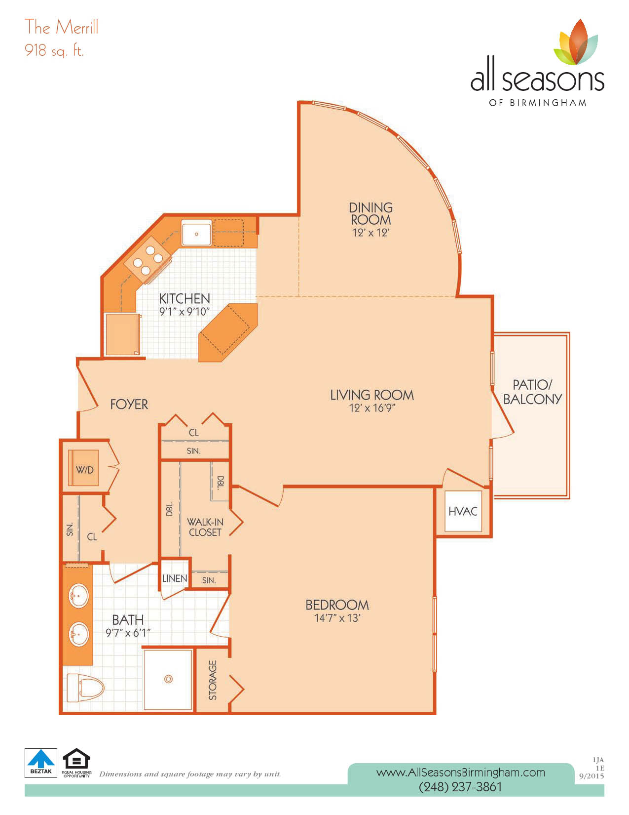 The Merrill floor plan at All Seasons Birmingham