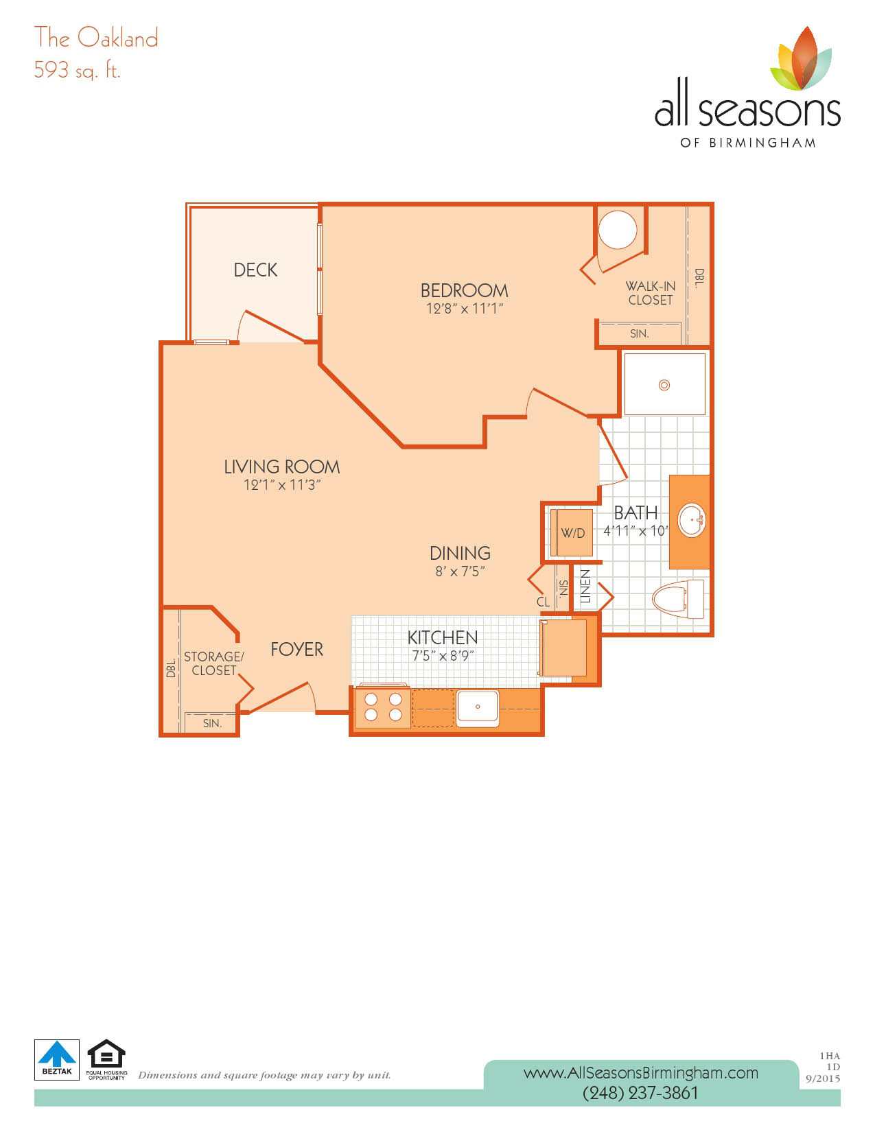 The Oakland floor plan at All Seasons Birmingham