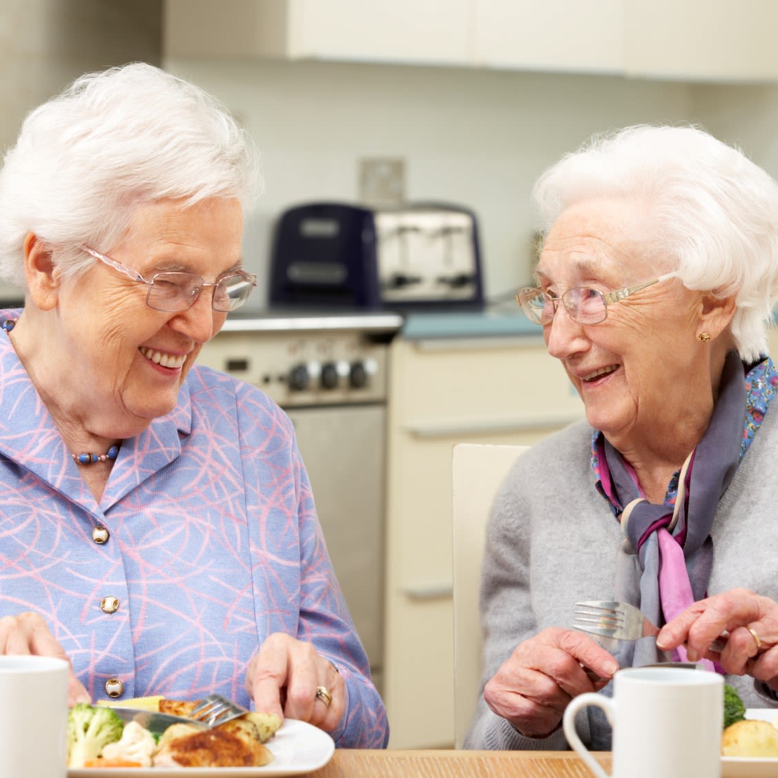 Ladies enjoying lunch and tea