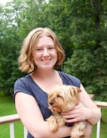 Hospital Manager Sydney French and her dog