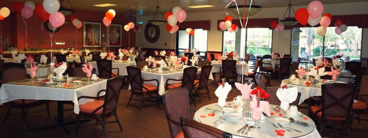Common dining room at the senior living community in Sacramento