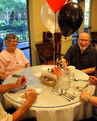 Resident eating brunch at the senior living community in Carmichael