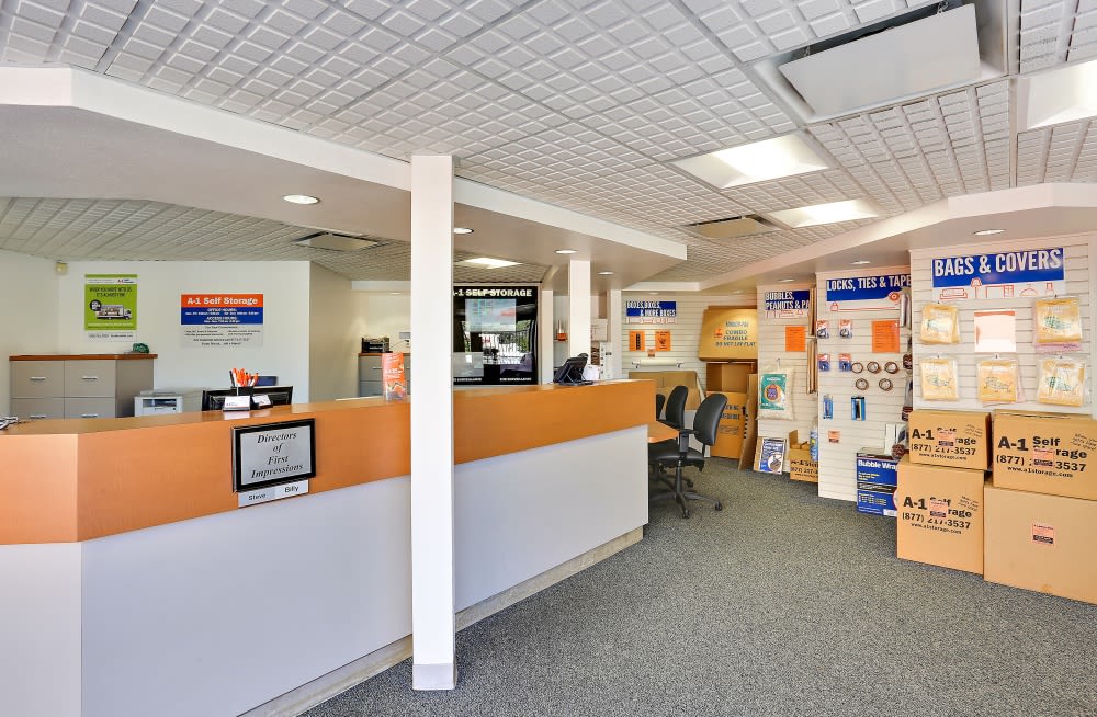 The office at A-1 Self Storage in Oceanside, California