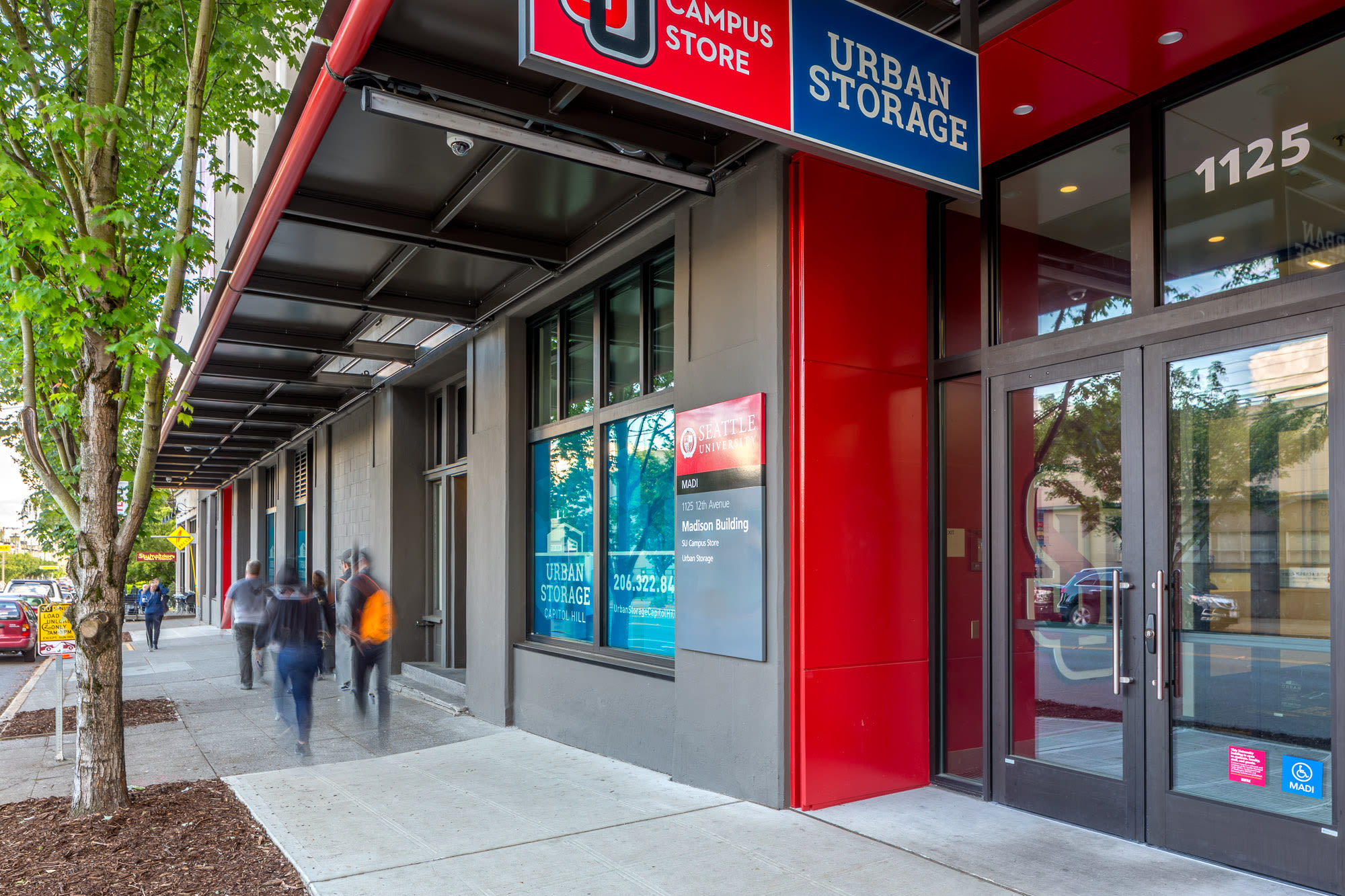 The exterior facade of fantastic self storage in Seattle, WA.