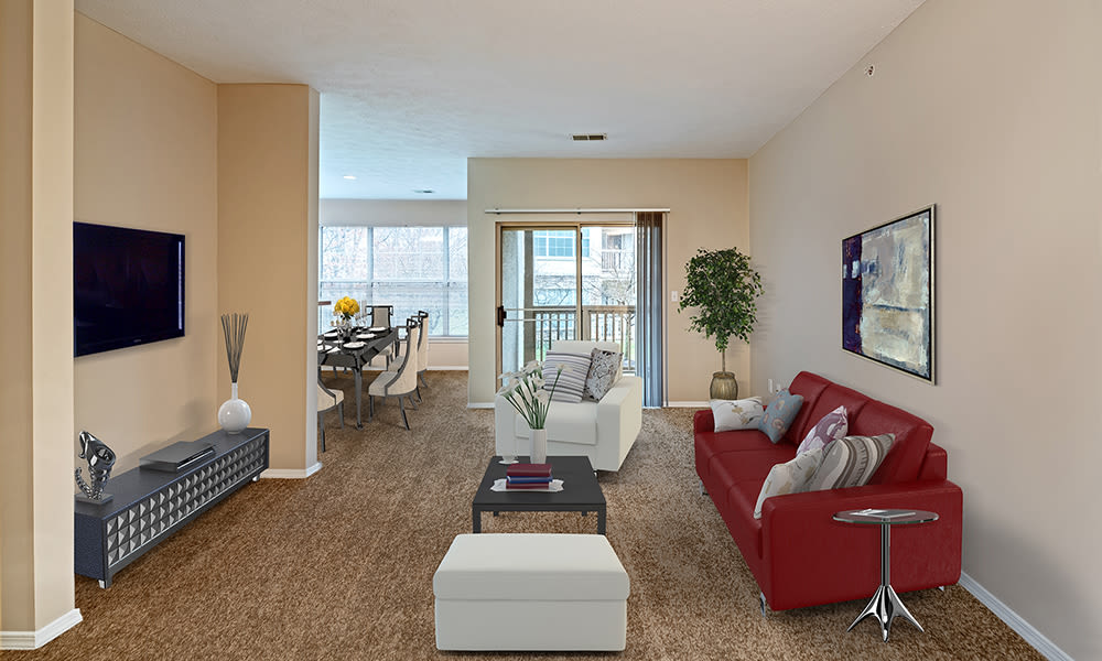 Living room at Highlands of Montour Run in Coraopolis, PA