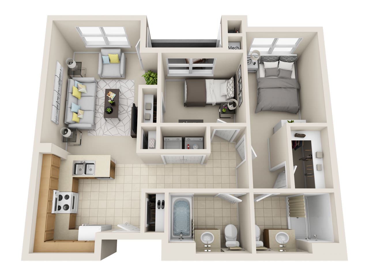 View 2 Bedroom Floor Plans at Sonoma Palms Apartments | Apartments in Las Vegas, Nevada