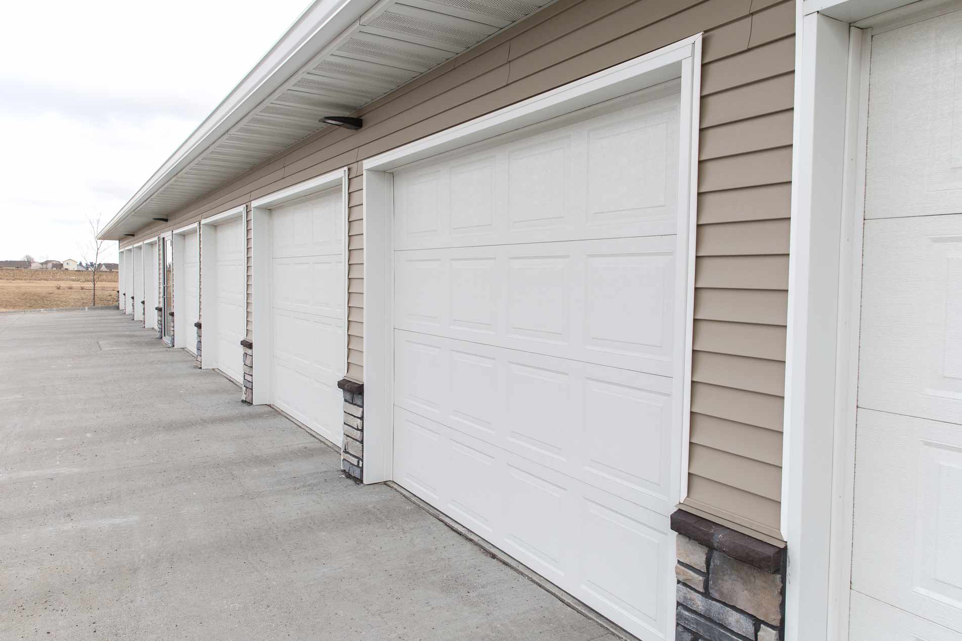 Resident garages at Ironwood, a Haverkamp Properties in Ames, Iowa community