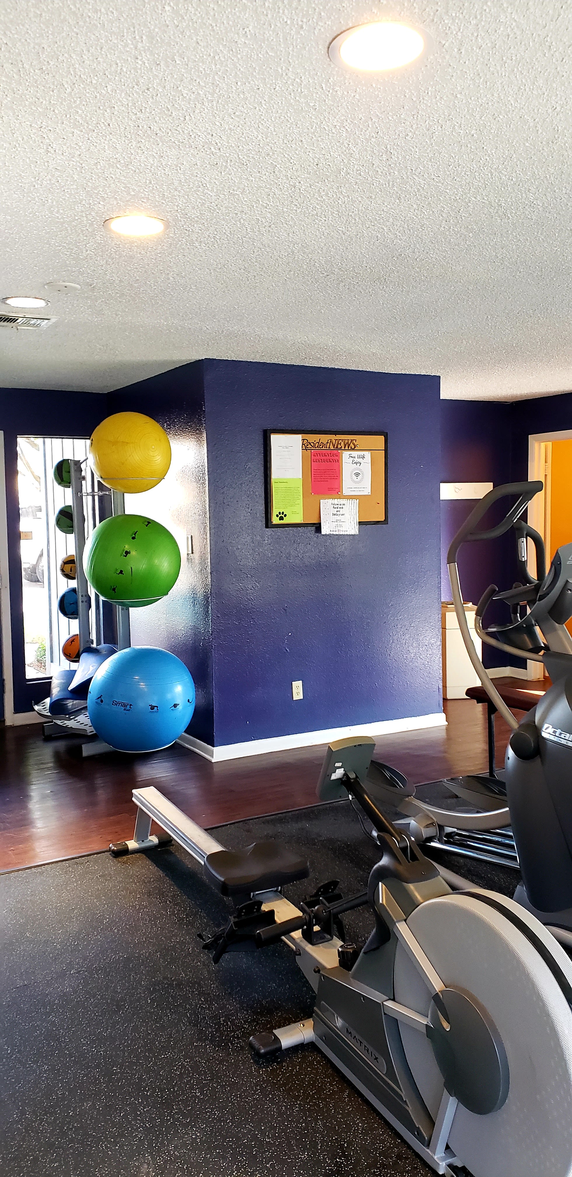 Fitness center at Willowick Apartments in College Station, Texas