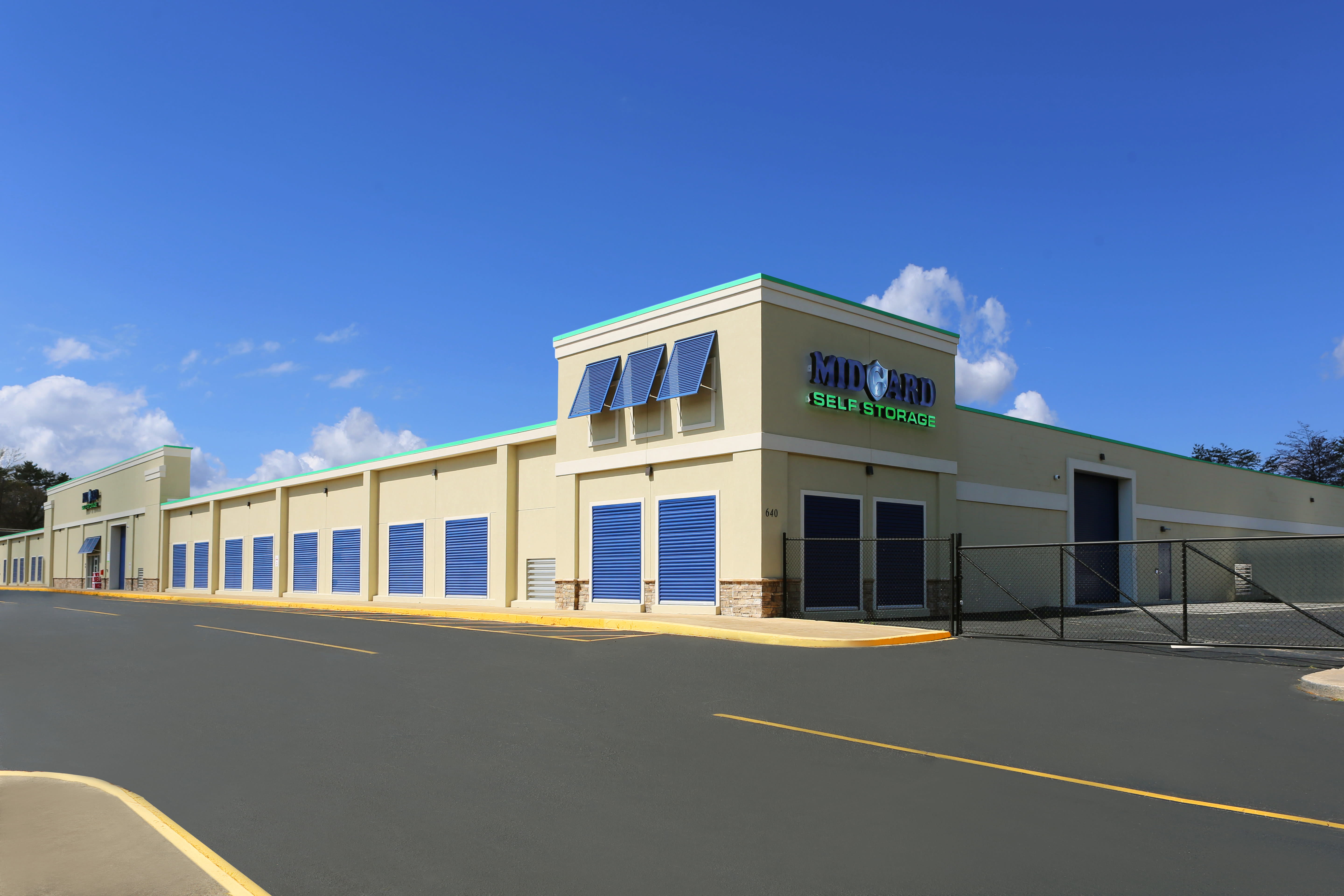 Midgard Self Storage front view in Greenville, South Carolina