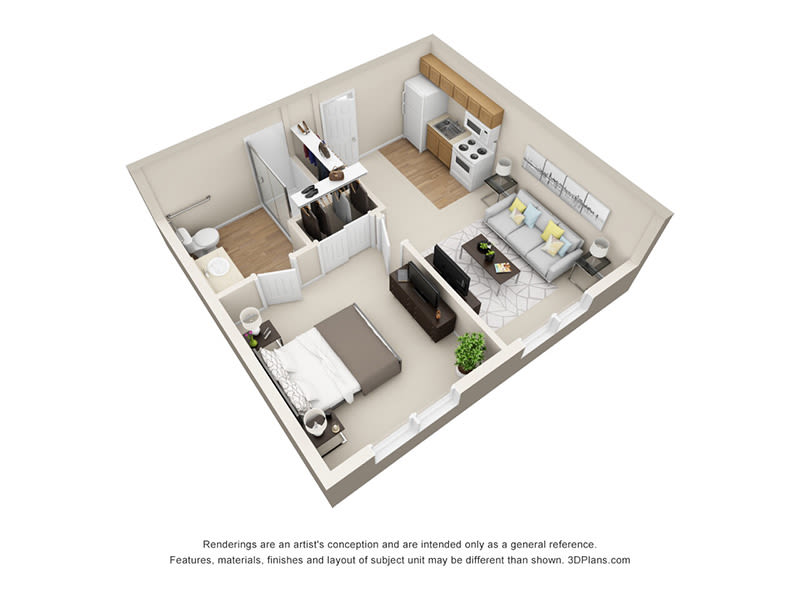 one bedroom floorplan at Brightwater Senior Living of Capital Crossing in Regina, Saskatchewan
