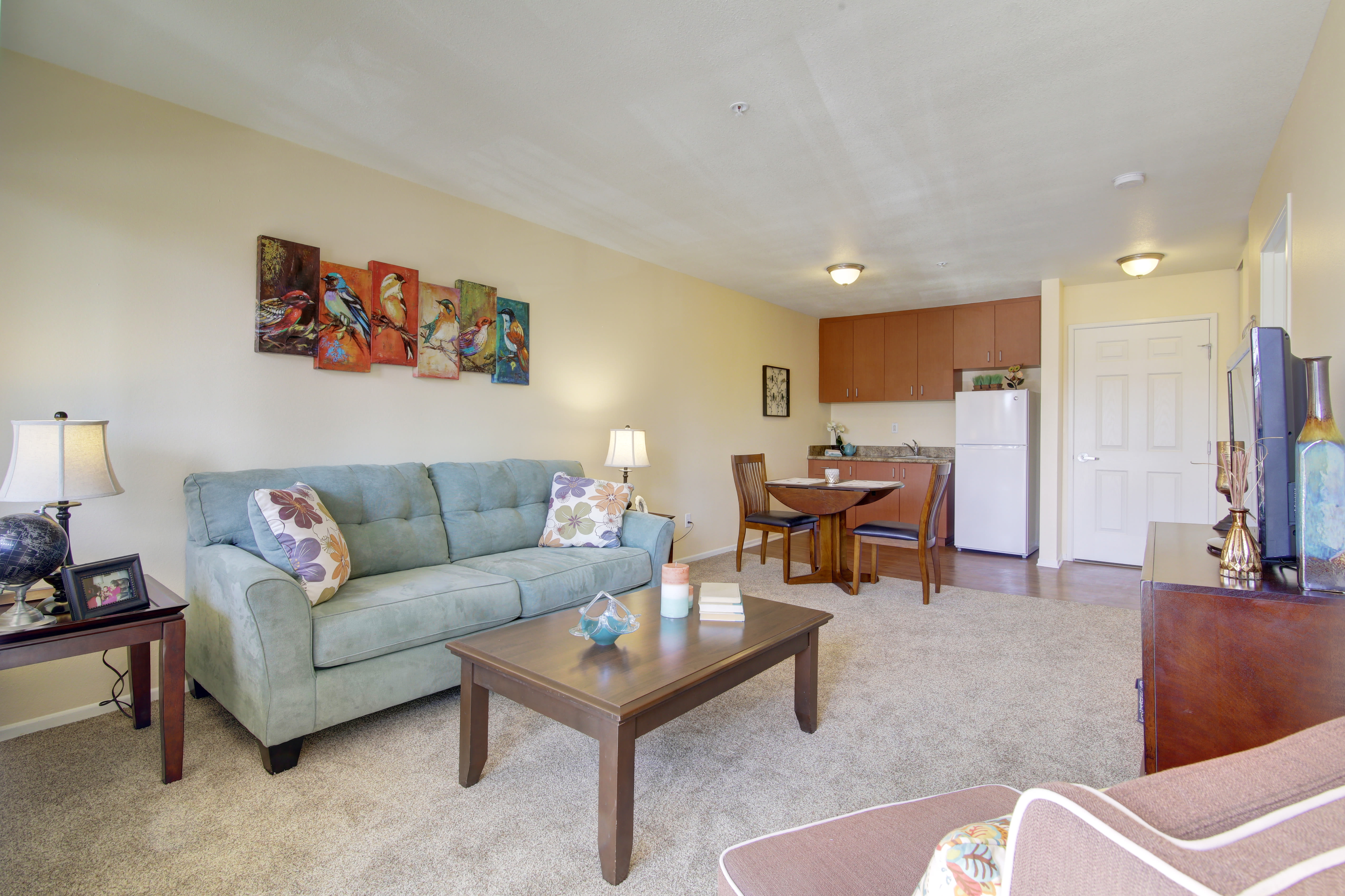 Living room at Welbrook Arlington in Riverside, California