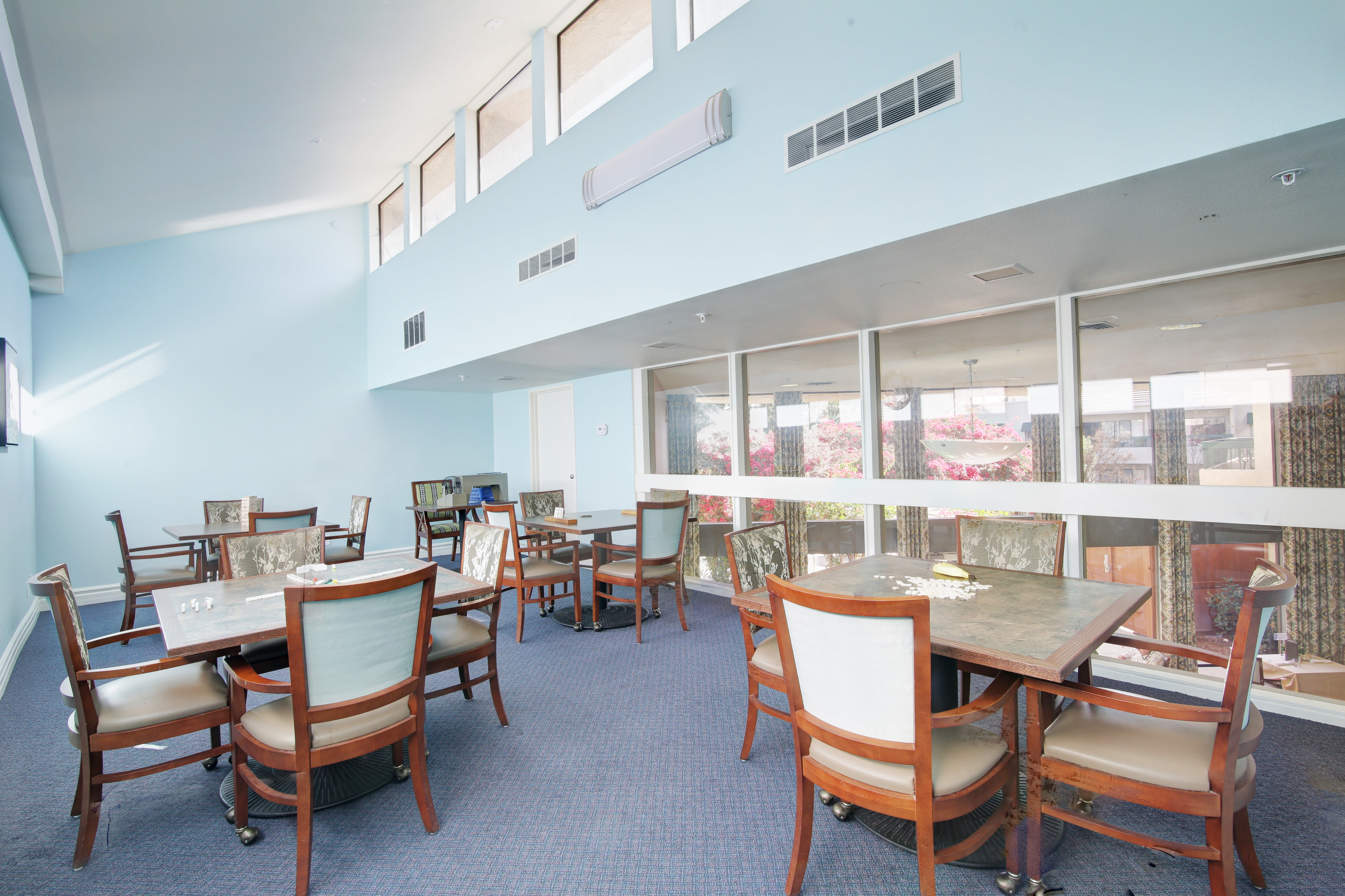 Dining tables at Citrus Place in Riverside, California