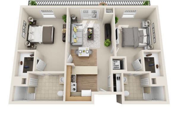 Assisted Living two bedroom deluxe at The Wellington in Salt Lake City, Utah