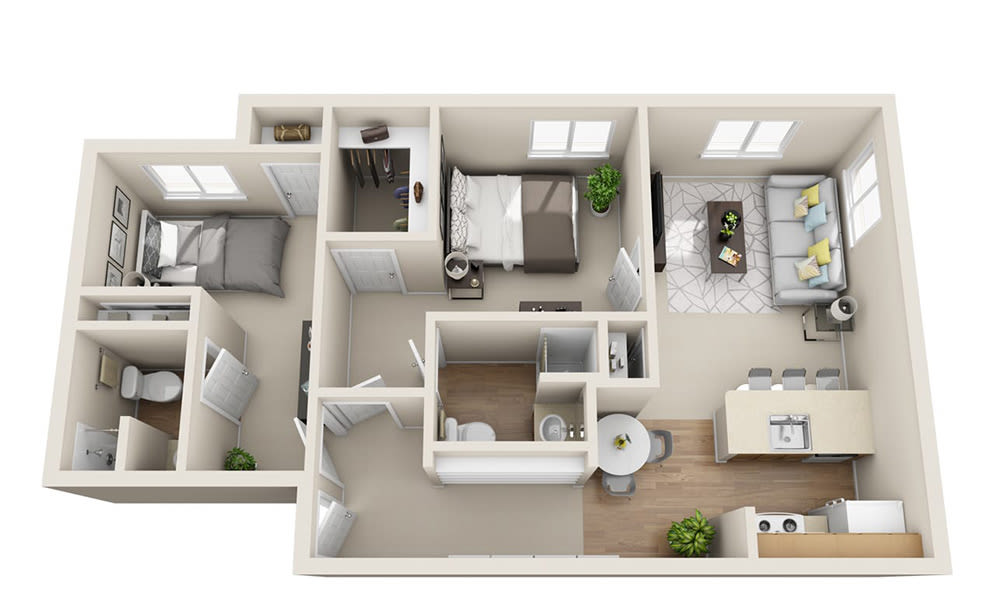 Assisted living two bedroom at Chancellor Gardens at Clearfield in Clearfield, Utah