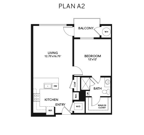 1 bedroom A2: Approx. 798 sq ft at Avenida Lakewood senior living apartments in Lakewood, Colorado