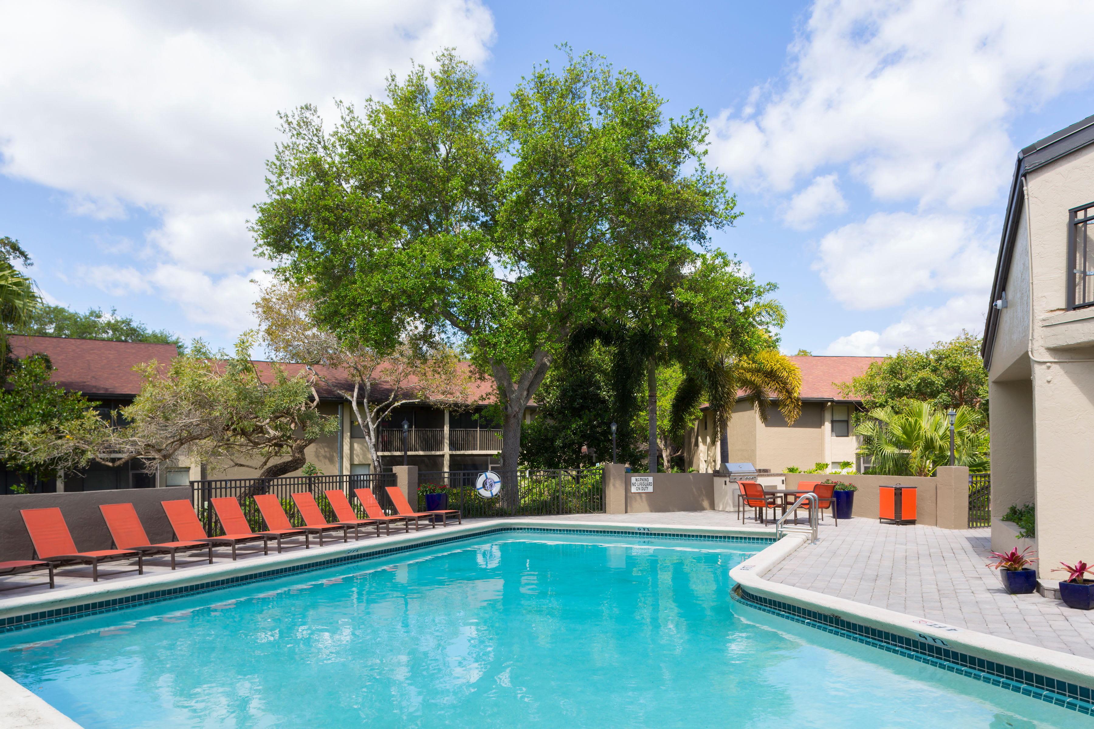 Swimming pool area at Siena Apartments in Plantation, Florida