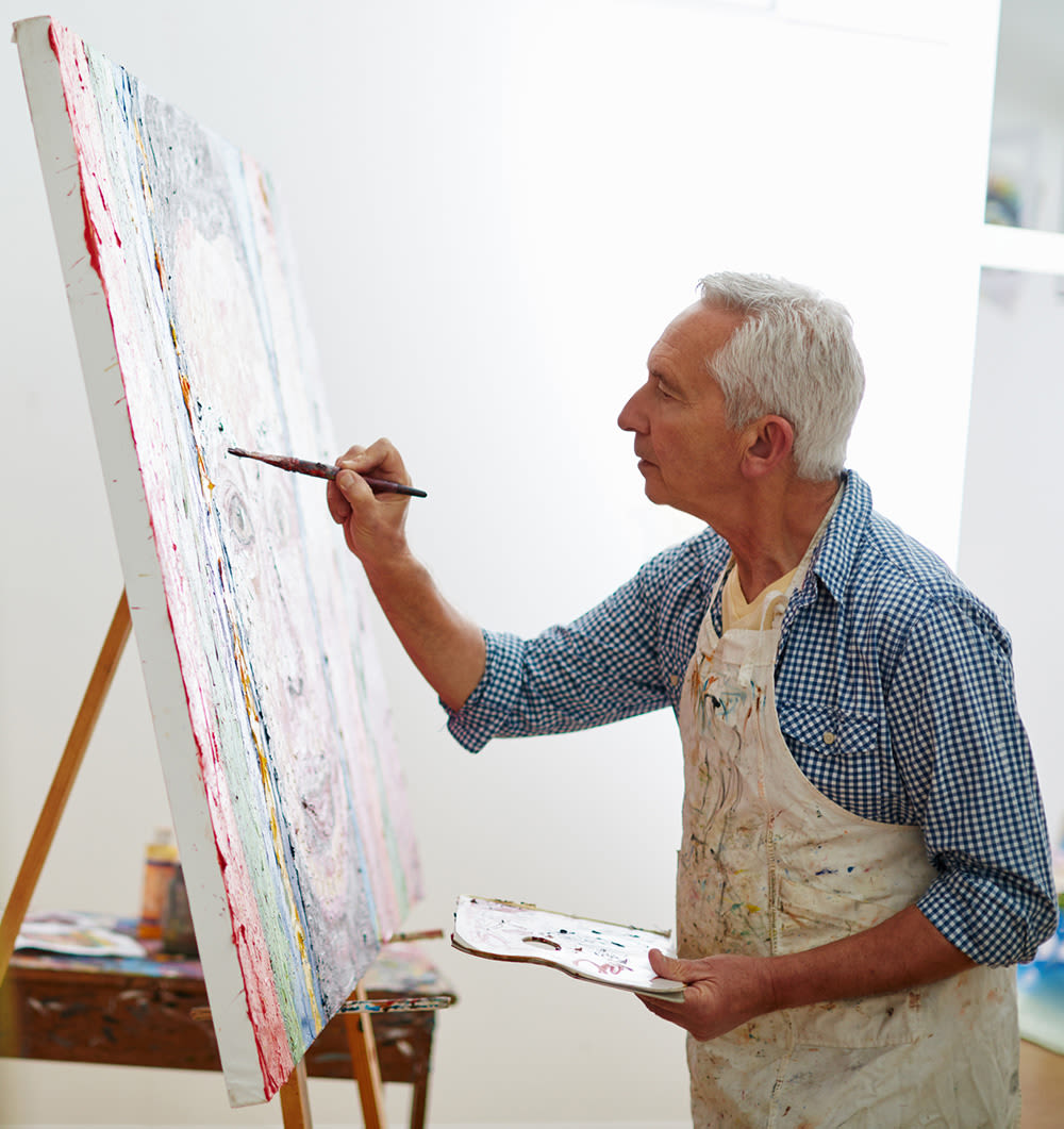Seniors painting at Mountlake Terrace Plaza in Mountlake Terrace, Washington
