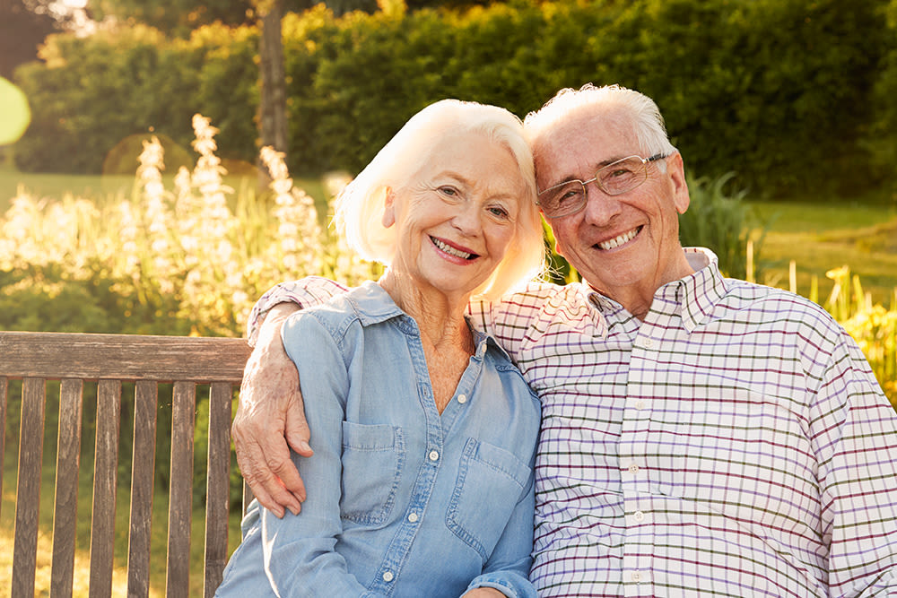 Seniors laughing at Northgate Plaza in Seattle, Washington