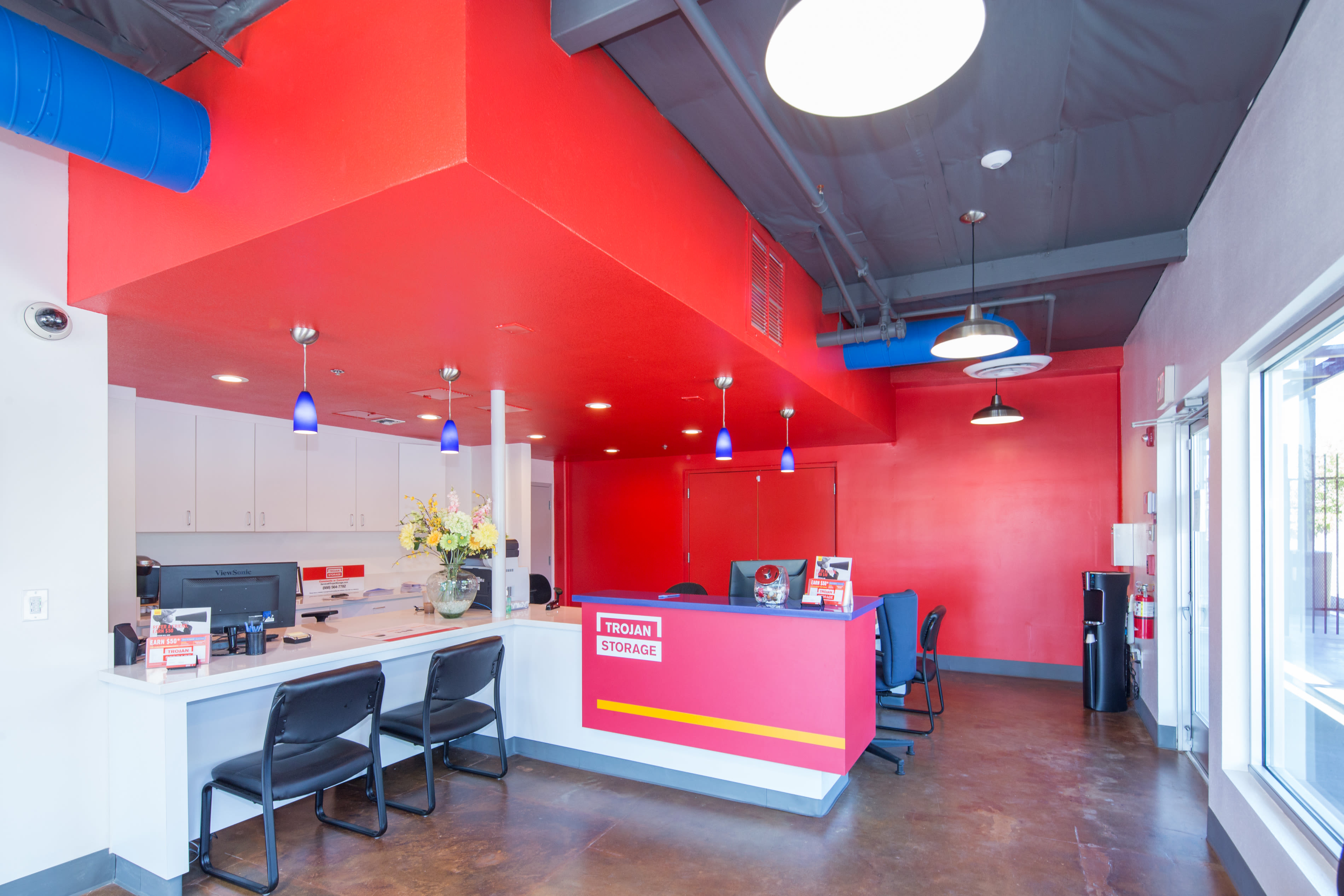 Clean and modern leasing office at Trojan Storage of Sacramento in Sacramento, California