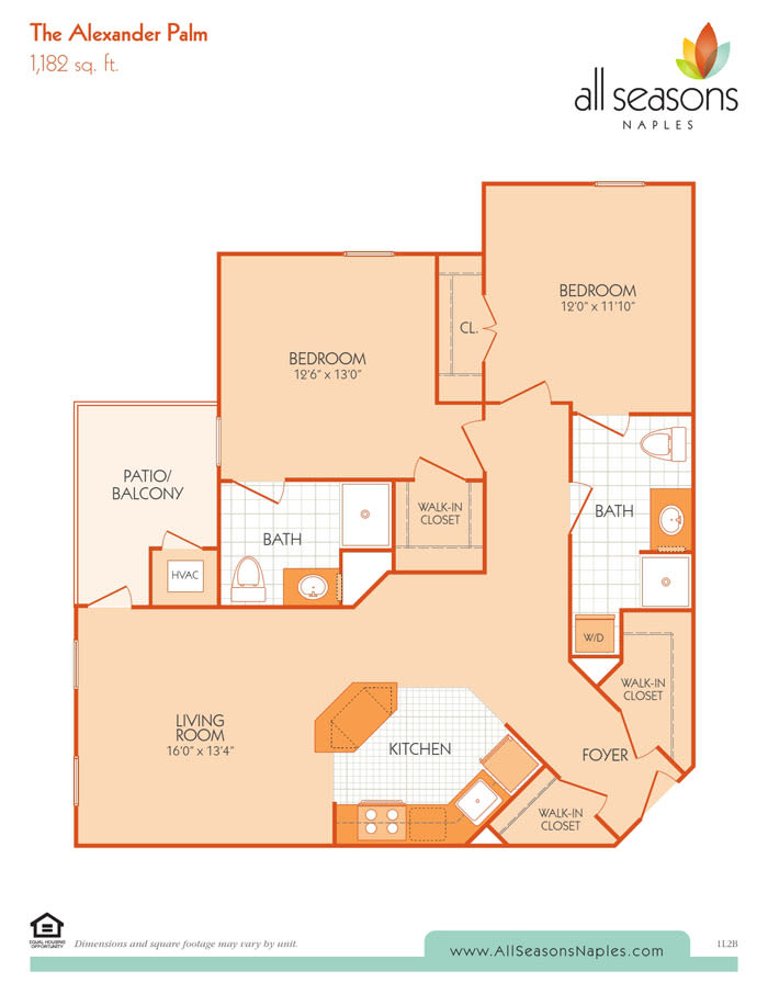 The Alexander Palm floor plan at All Seasons Naples in Naples, Florida
