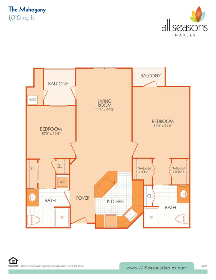 The Mahogany floor plan at All Seasons Naples in Naples, Florida