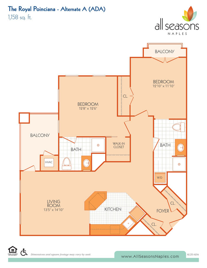The Royal Poinciana Alternate A floor plan at All Seasons Naples in Naples, Florida