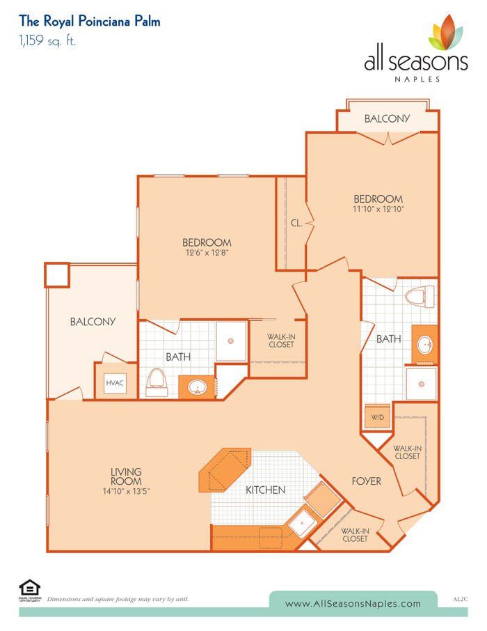 The Royal Poinciana Palm floor plan at All Seasons Naples in Naples, Florida