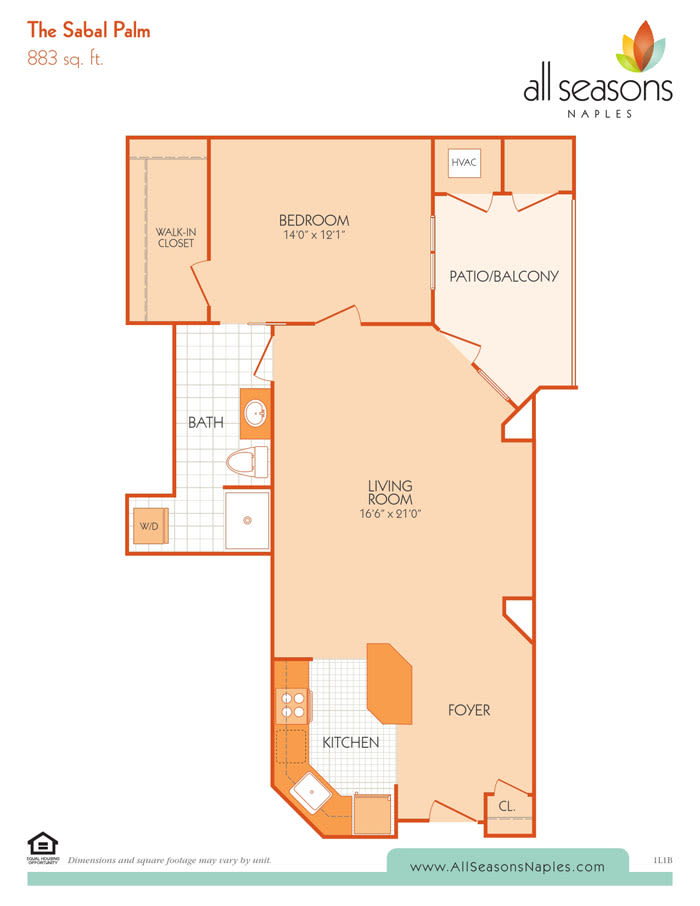 The Sabal Palm floor plan at All Seasons Naples in Naples, Florida