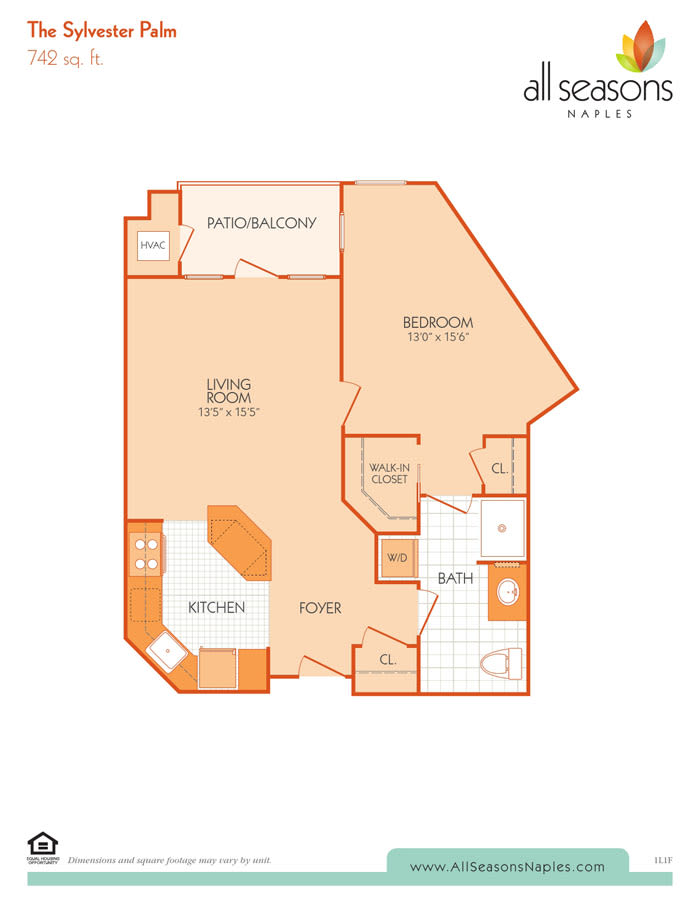 The Sylvester Palm floor plan at All Seasons Naples in Naples, Florida