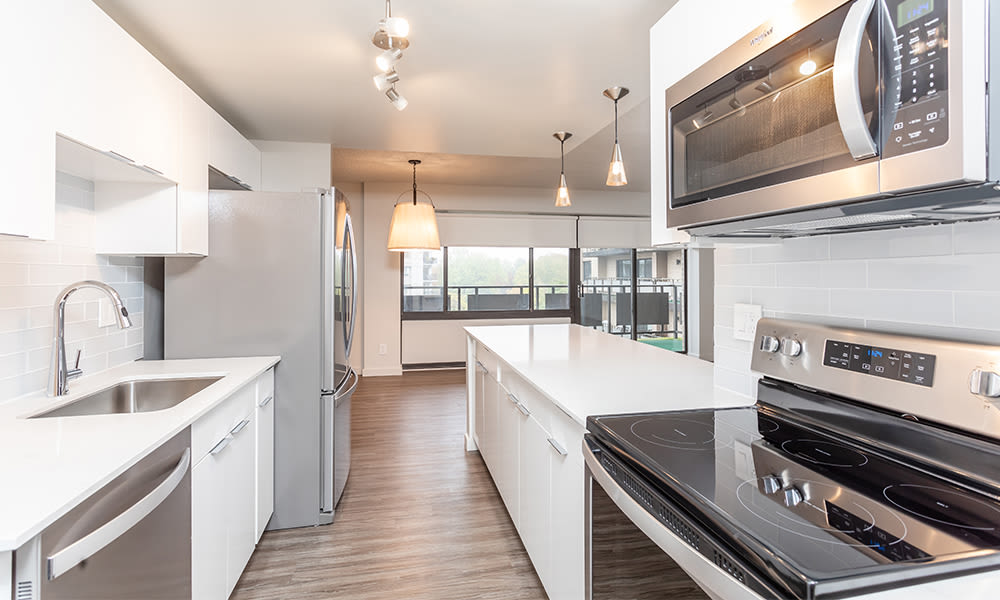 Newly updated kitchen at The Venue in Rochester, New York