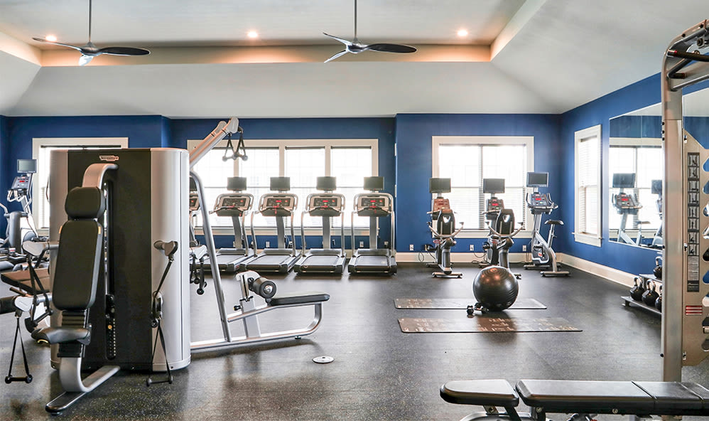 Fitness center at Fairview at Town Center Apartment Homes in Rochester, New York