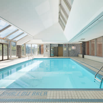 Indoor swimming pool at 57 Charles at Bay in Toronto