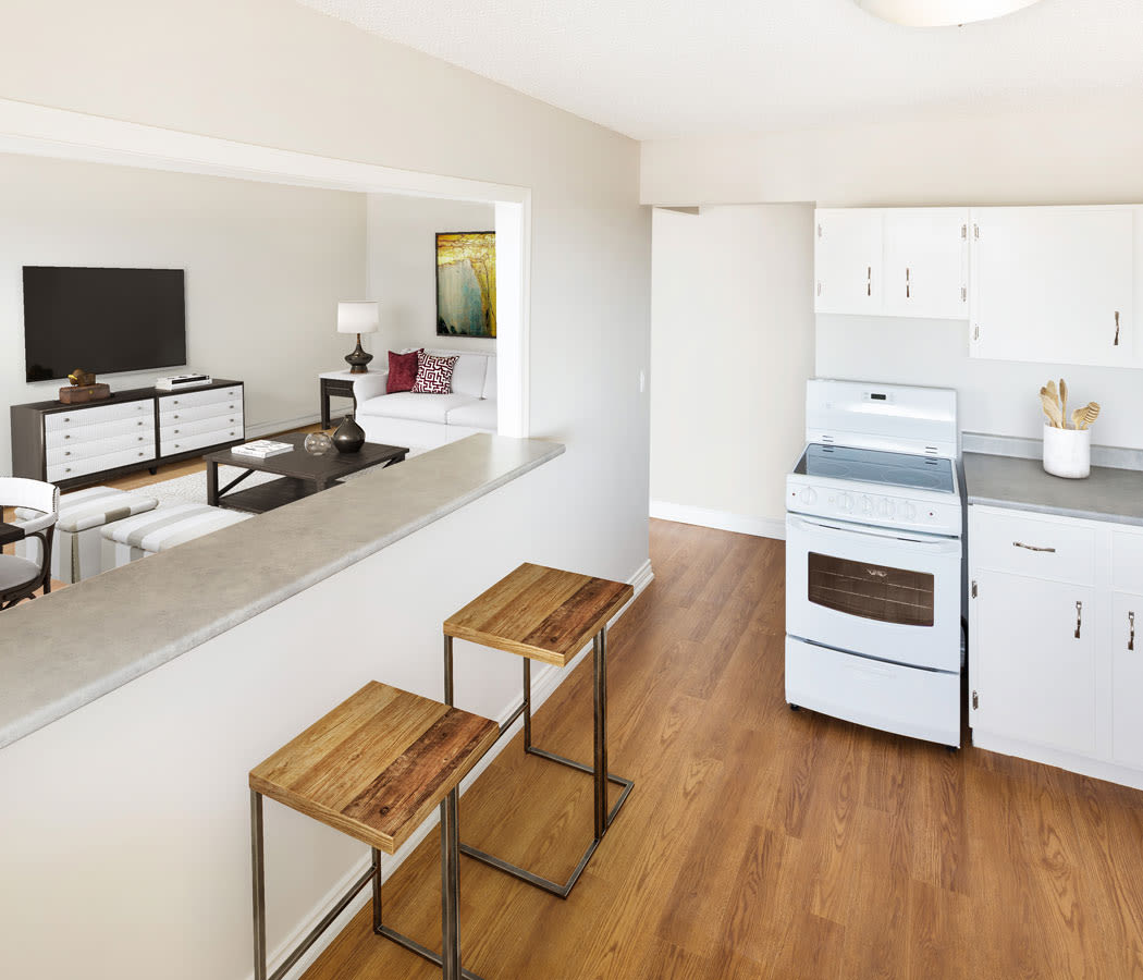Enjoy apartments with a luxury living room at Saskatoon Tower