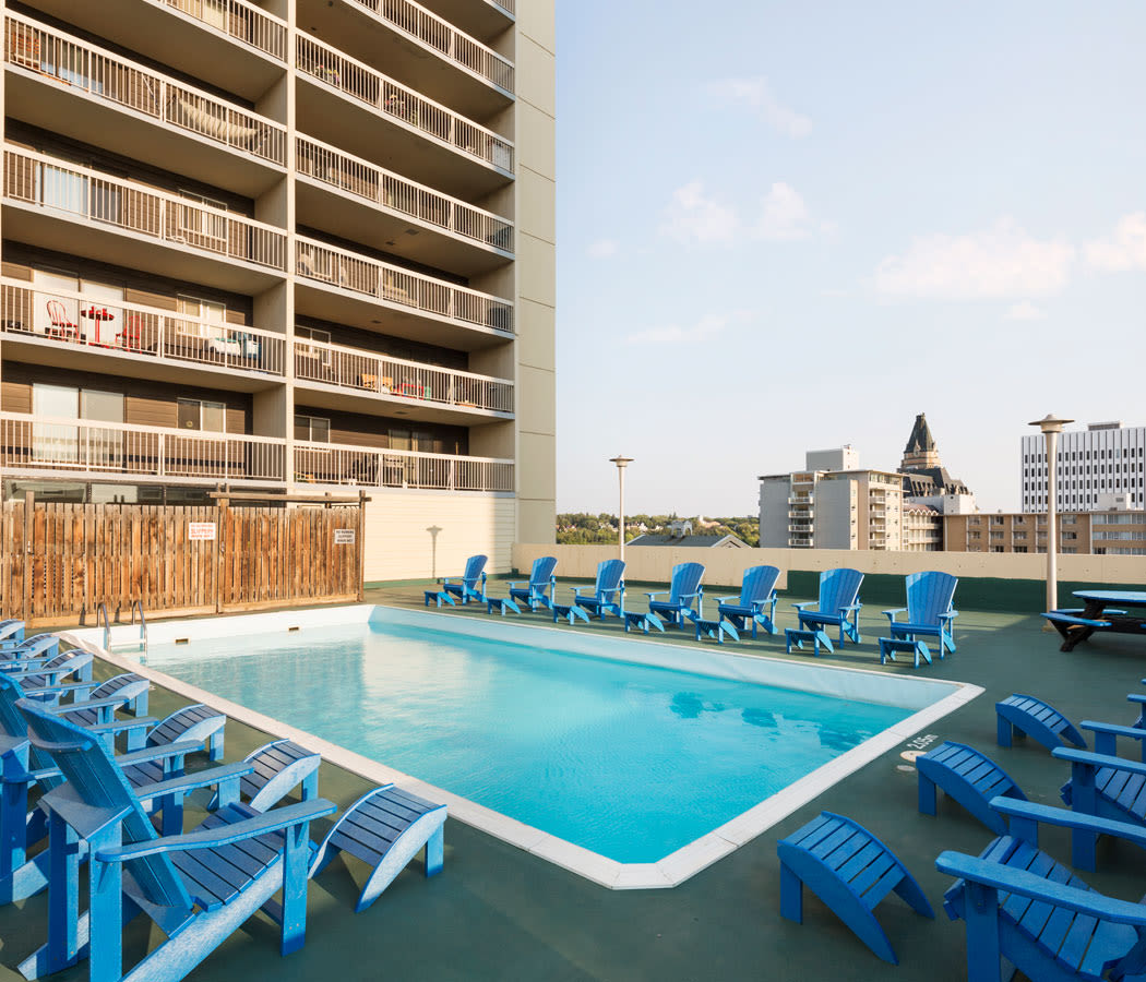 Swimming pool at Saskatoon Tower in Saskatoon, Saskatchewan