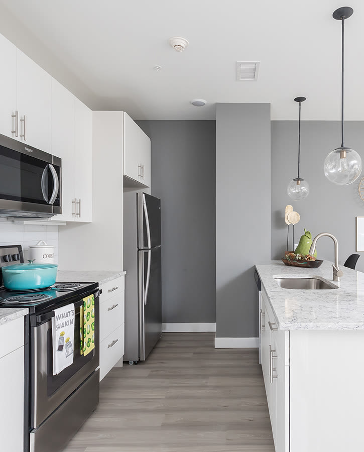 Modern kitchen at apartments in Binghamton, New York