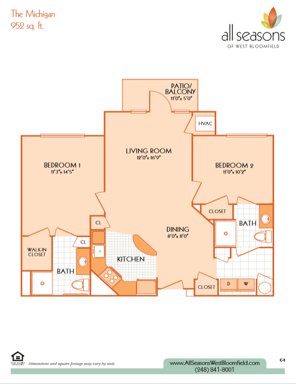 Senior Living Floor Plans All Seasons Of West Bloomfield