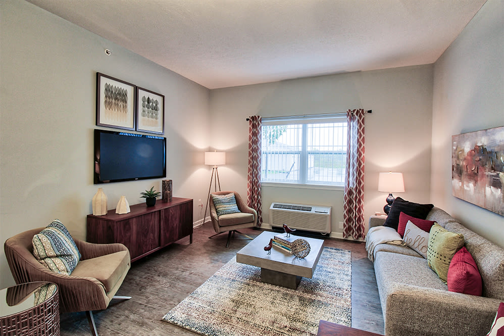 Cozy living area at Villa Capri Senior Apartments in Rochester, New York