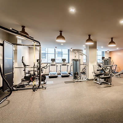 Community room at The Linc in Rochester, New York