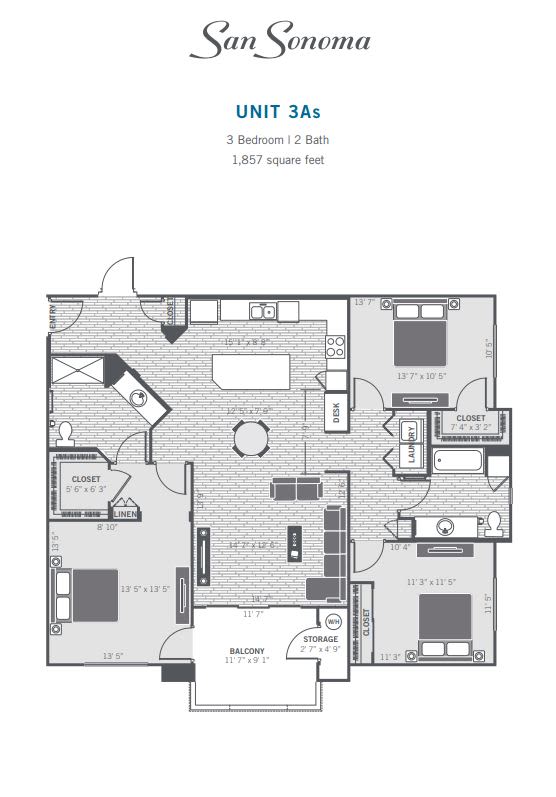 3As 2D floor plan