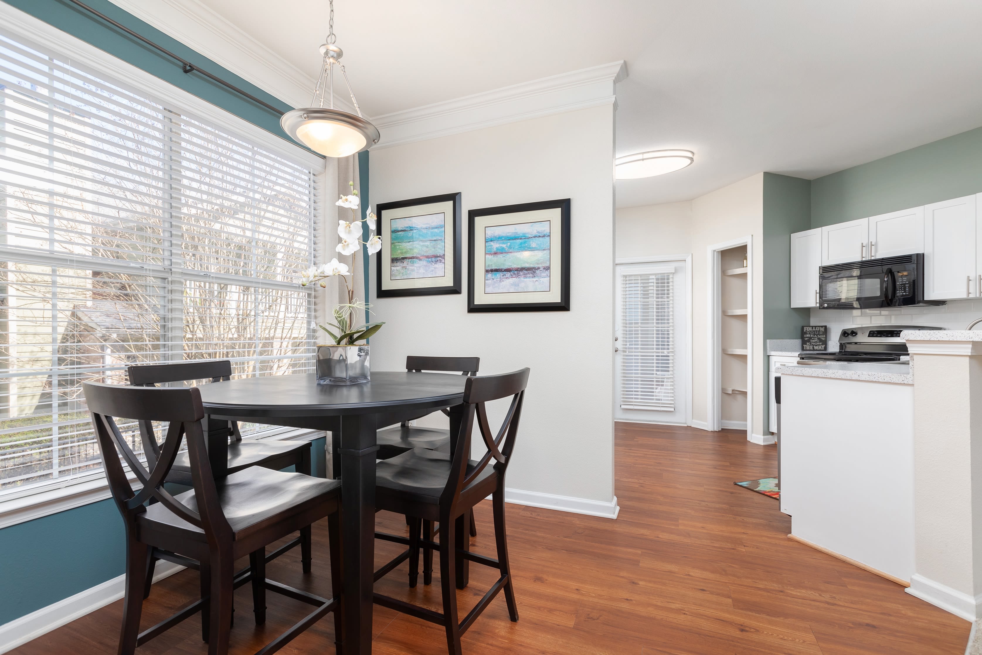 Stainless-steel appliances in model home's kitchen at Highlands at Alexander Pointe in Charlotte, North Carolina