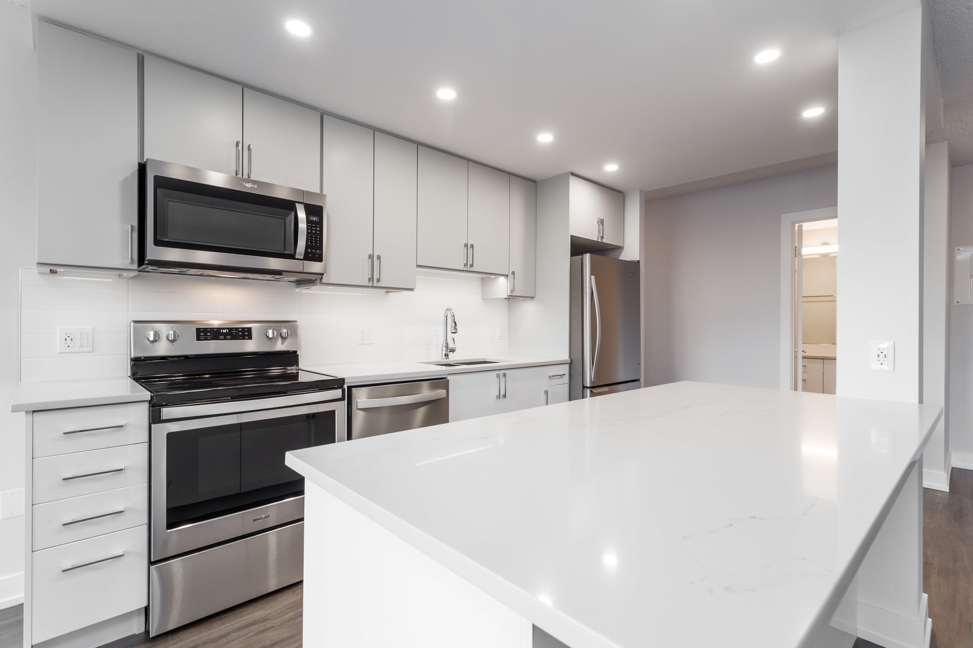 Modern kitchen at The Mansions in Calgary