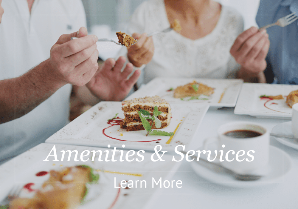 Amenities and services at Seasons Memory Care at Rolling Hills in Torrance, California
