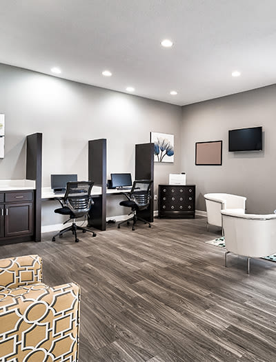 Business center at Main Street Apartments in Huntsville, Alabama