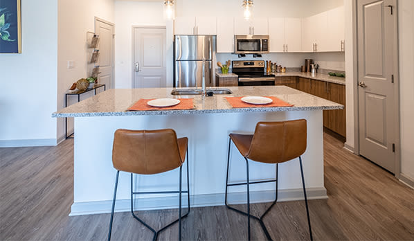 stainless steel appliances at Winding Creek Apartments in Webster, New York.