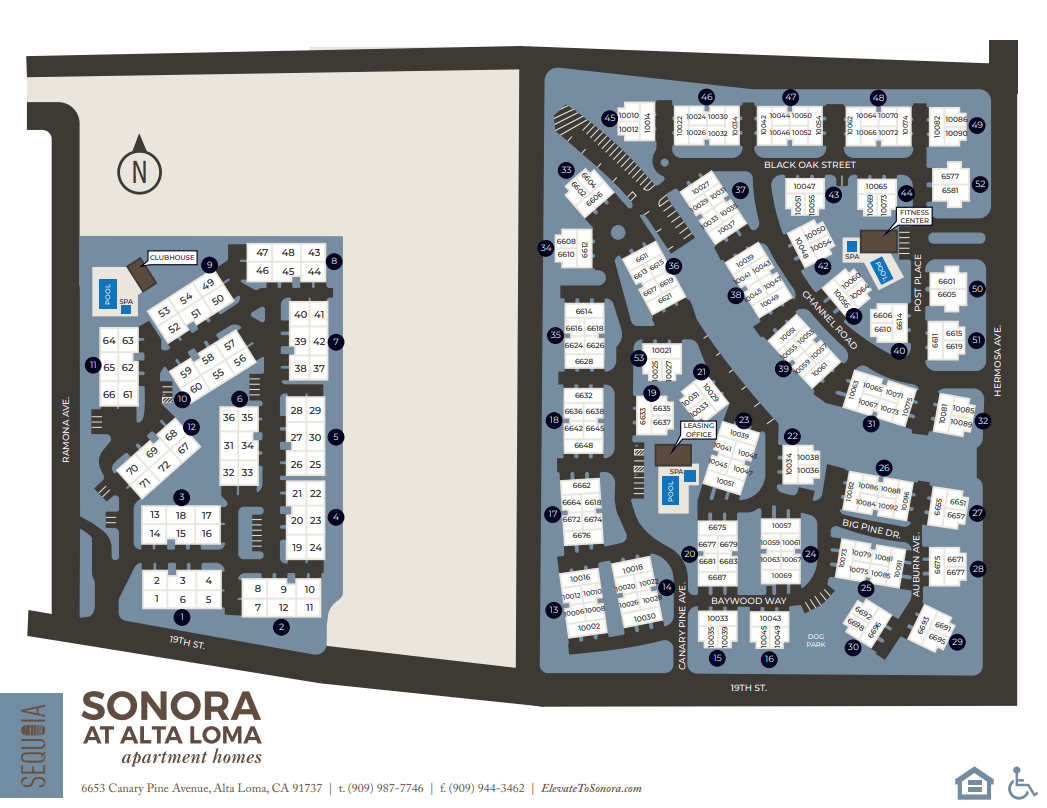 Alta Loma California Map Amenities at Sonora at Alta Loma Apartments & Townhomes