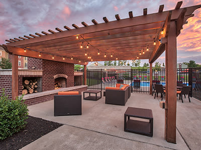 A bbq area that is great for entertaining at Overlook Apartments in Elsmere, Kentucky