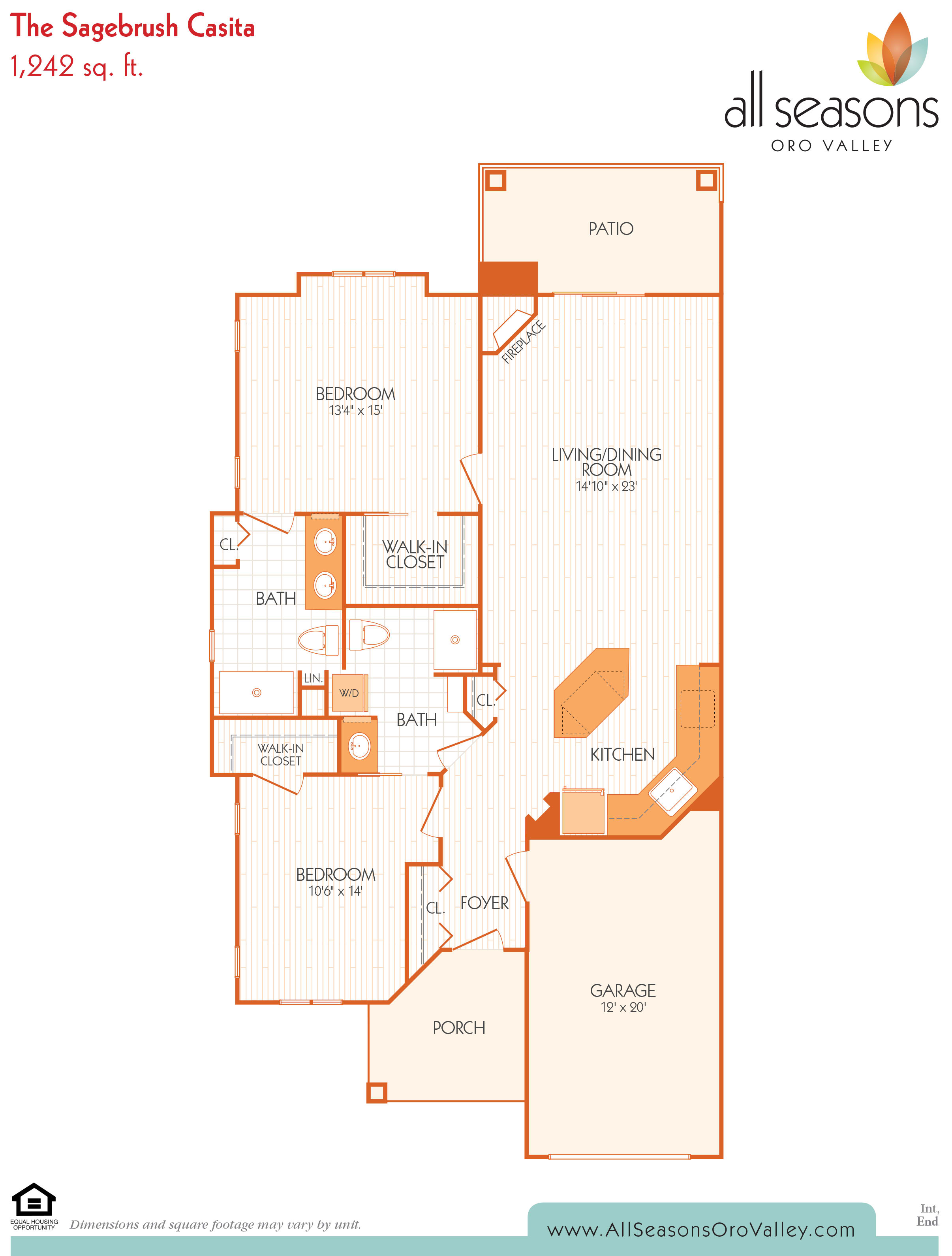 Senior Living Floor Plans All Seasons Oro Valley