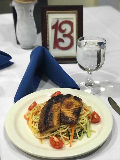 Seafood pasta dish at Symphony Manor in Baltimore, Maryland