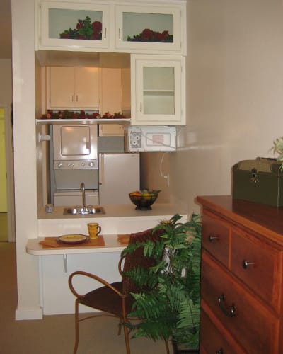 Studio floor plan at Bayberry Commons Assisted Living and Memory Care.